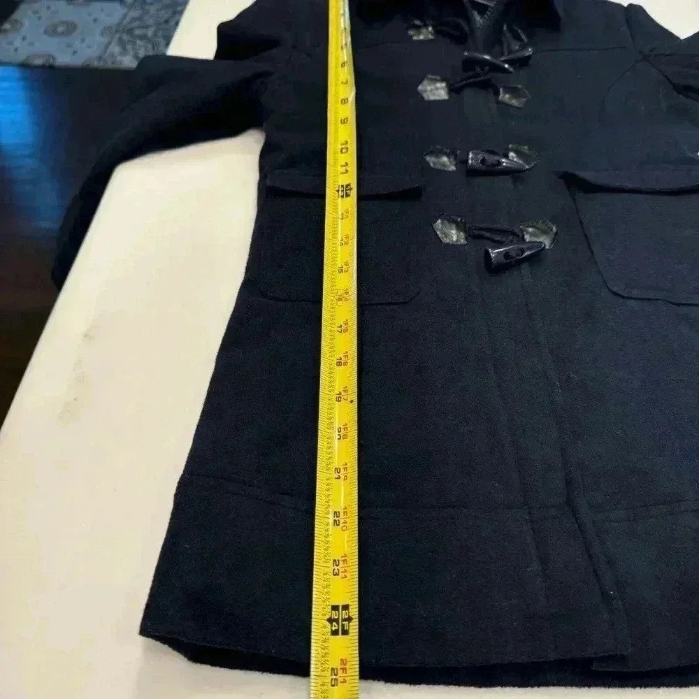 Beverly Hills Polo Club girls wool blend navy coat w/hood lined size 6X - Picture 5 of 11